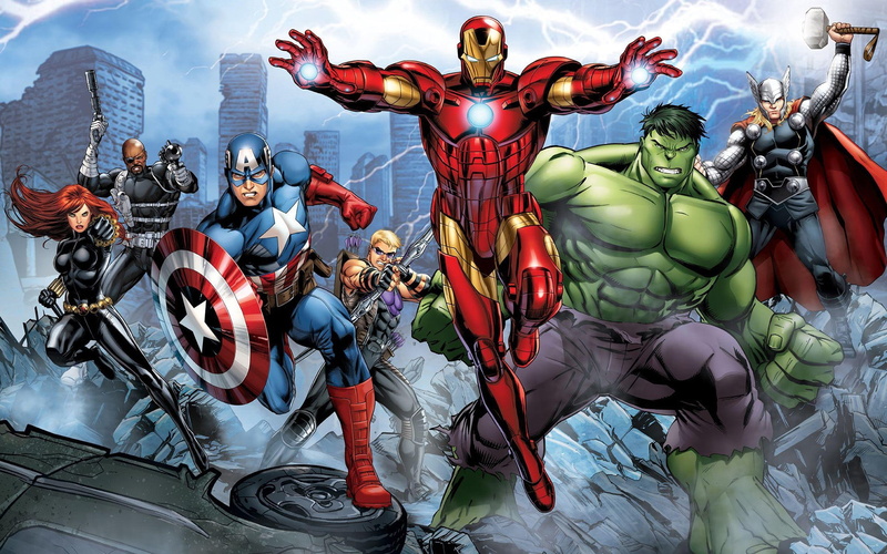 arts culture and entertainment, hulk, Lightning, sculpture, people, representation, Iron man, thor, human representation, art and craft, figurine, Nick Fury