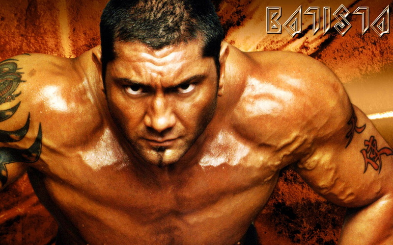 looking at camera, anger, batista, adult, WWE, lifestyles, human body part, strength, men, muscular build, athlete, shirtless, indoors, close-up, one person