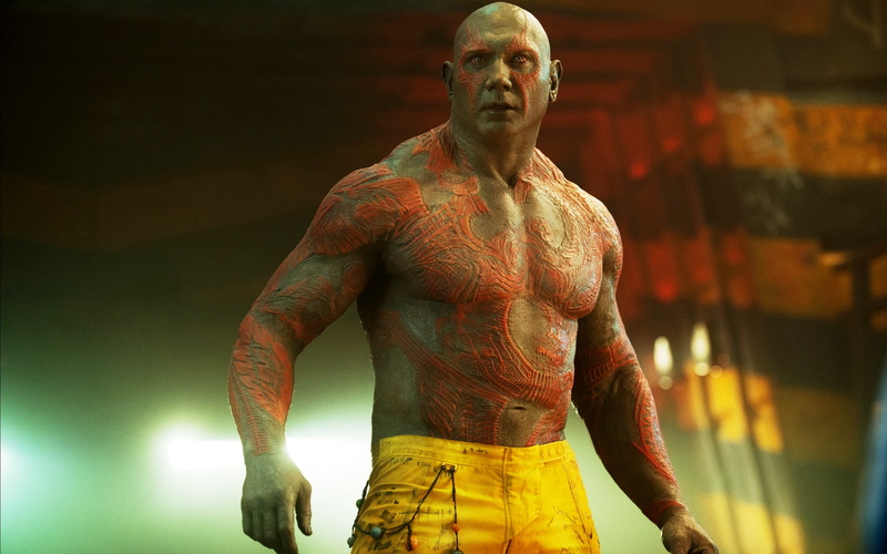 bottoms, Hollywood Movies, Movies, batista, portrait, drax, front view, guardians, s, one person, mid adult, shirtless, males, arts culture and entertainment