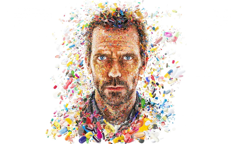 Hugh Laurie, Pills, Colors, 1080P, TV Show, Artistic, Gregory House, House M.D., House