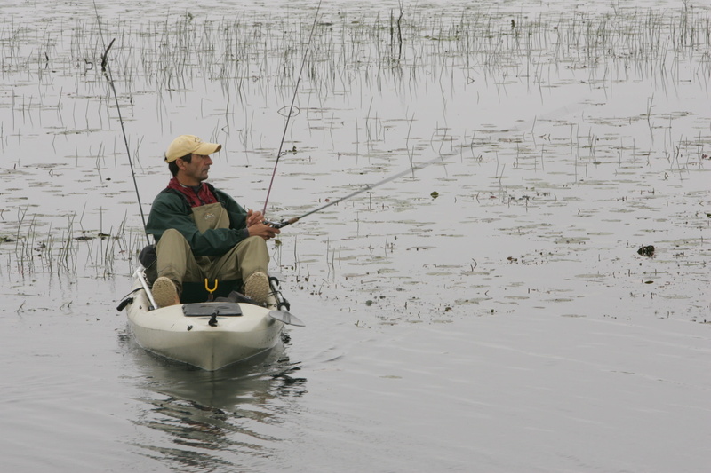 holding, fun, sitting, nautical vessel, hat, man, casting, lake, recreational, kayak, 2K, water, lifestyle, relaxation, clothing, fishing, River, river