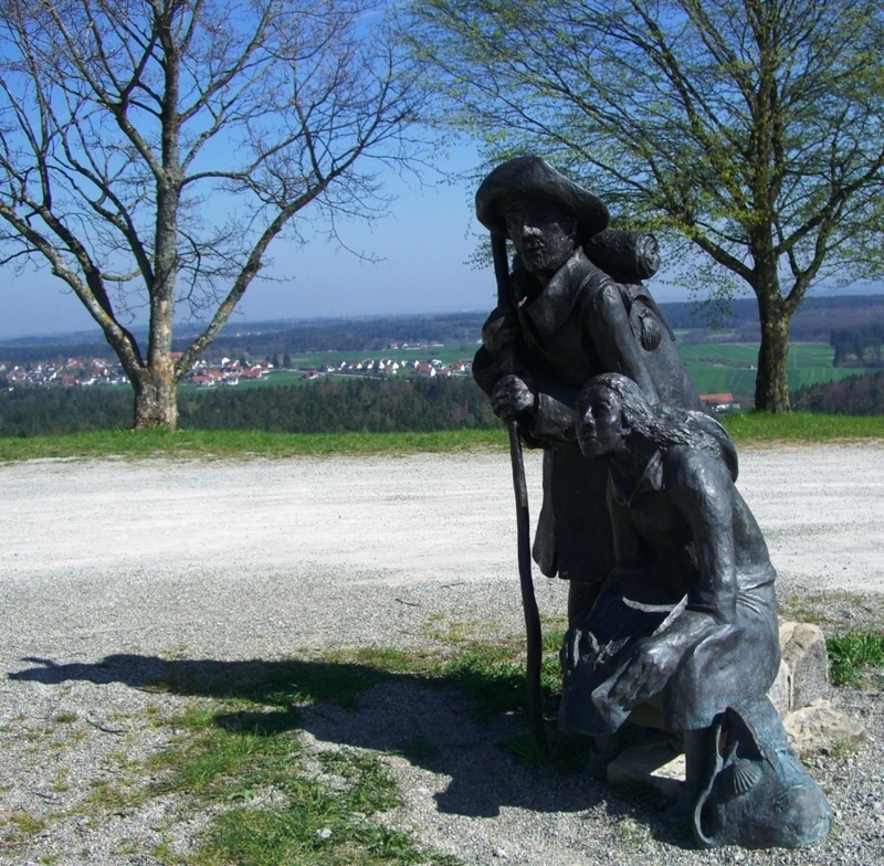 park - man made space, shadow, art and craft, sculpture, rest, sitting, statue, male likeness, outdoors, creativity, representation, pilgrims, hohenberg