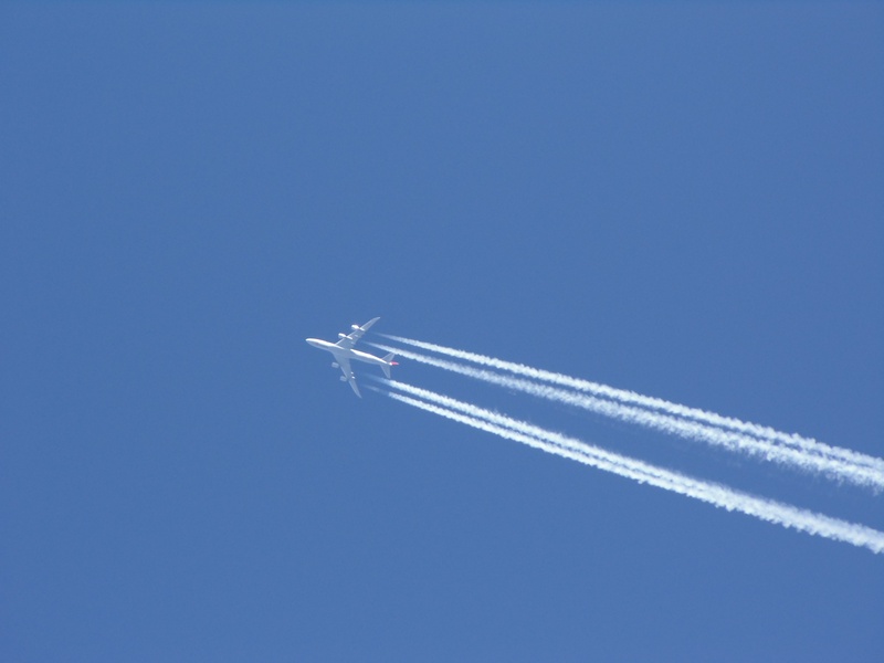 flight, sunny, leaving, flying, no people, nature, speed, cloud - sky, on the move, motion, outdoors, plane, air vehicle, aerobatics, chemtrails, smoke - physical structure