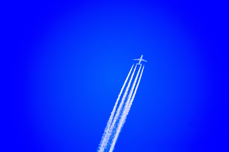 transportation, smoke - physical structure, nature, outdoors, sky, aerospace industry, chemtrails, travel, flying, high altitude, vacation, holidays, condensation trails