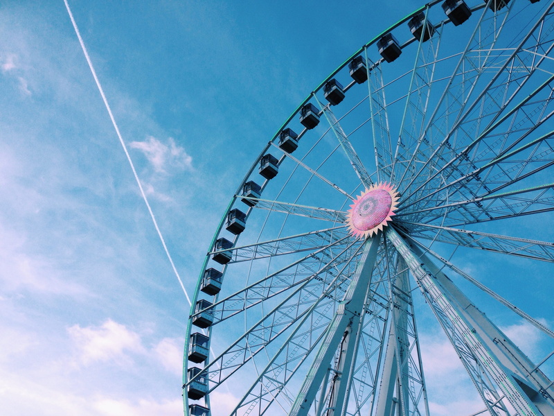 contrail, nature, winter wonderland, london, ferris wheel, hyde park, low angle view, fairground, outdoors, architecture, clouds, sky, blue sky, winter