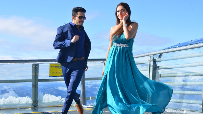 two people, standing, lifestyles, railing, Telugu, 4K, hairstyle, beautiful woman, women, real people, people, Akhil, full length, fashion, sky, Movie