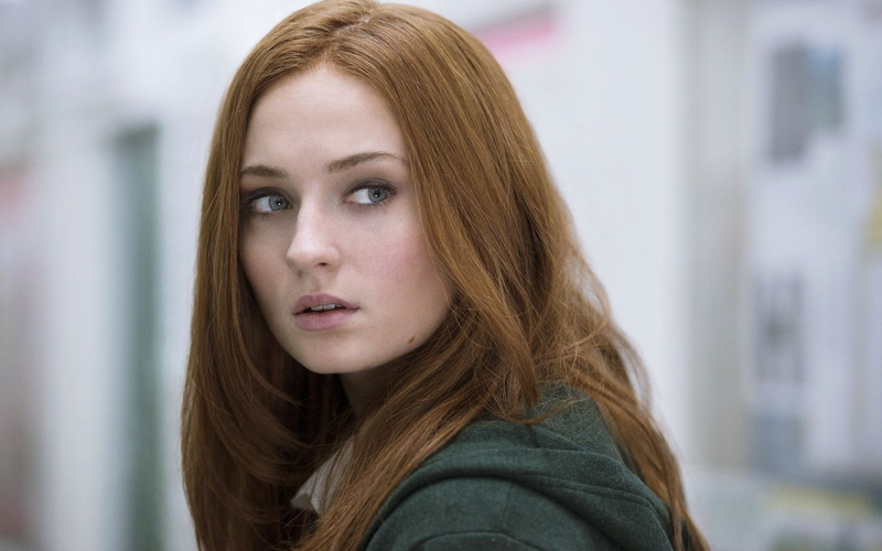 sophie turner, turner, 1080P, actress, long, s, women, long hair, jacket, woman, hair, black, sophie
