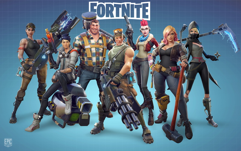 fortnite, hd, digital composite, games, mid adult men, indoors, arts culture and entertainment, ps games, holding, blue background, studio shot, front view