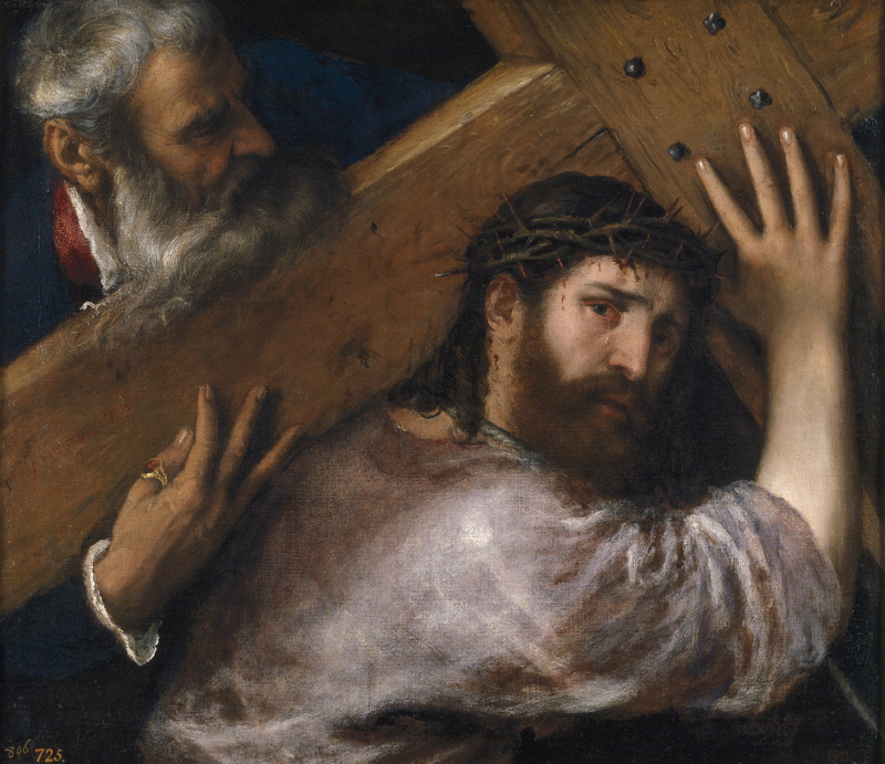 2K, Titian Vecellio, cross, Christ and Simon Kininase, 1547
