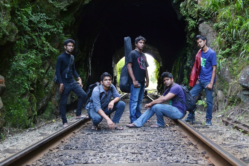 railroad track, men, 1080P, sri lankans, togetherness, team, outdoors, pose, mawanella, full length, rails, young adult, group Of People, sitting, band