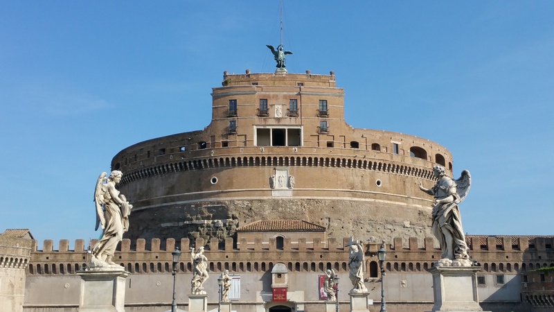 clear sky, 5K, castle, mausoleum, nature, no people, city, tourism, government, fortress, sky, castel, history, santangelo, sculpture, built structure