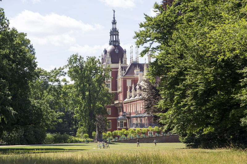 summer, new castle, green color, spire, castle, outdoors, landscape park, religion, tourist attraction, germany, upper lusatia, places of interest, built structure