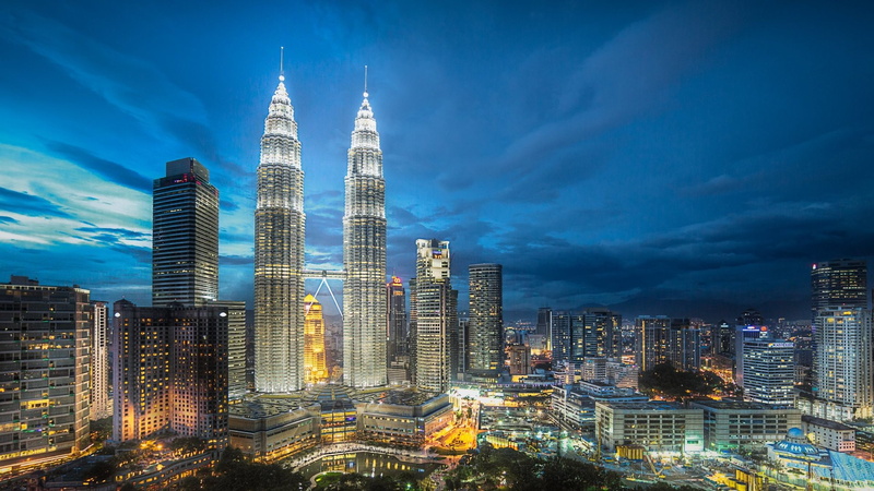 landscape, Petronas Towers, Buildings, Building, city, 1080P, lighted