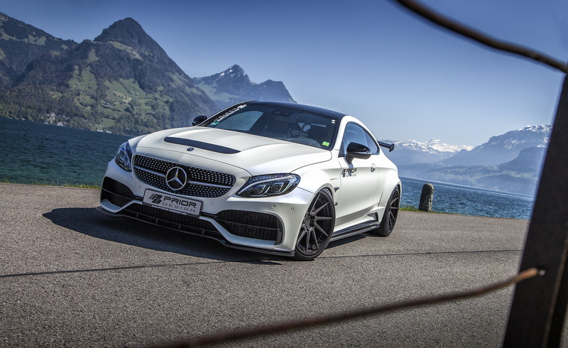 land, road trip, scenics - nature, sea, environment, nature, water, sky, luxury, Coupe, mountain, supercar, AMG, Prior-Design, car, mountain peak, travel