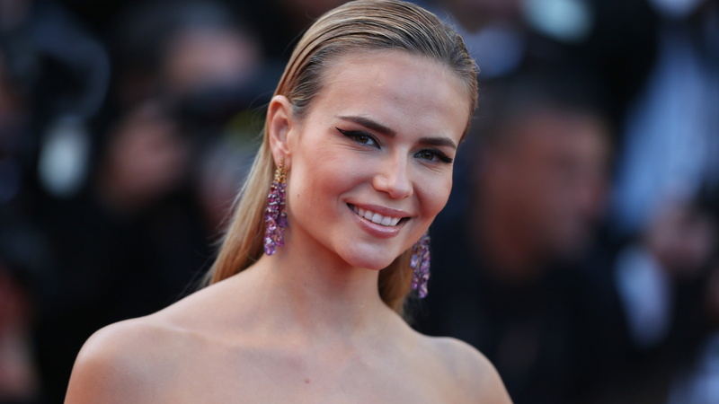 Cannes Film Festival 2016, model, 4K, woman, purple, actress, Natasha Poly, Most popular celebs, red carpet, earrings