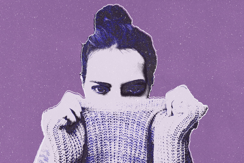 warm clothing, human body part, adult, shirt, one person, black and white, hands, obscured face, beauty, photo, violet, headshot, photoshop, young adult