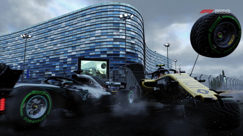 Renault RS18, Formula 1, Vehicle, Mercedes, F1 2018, Crash, Video Game, Renault, Mercedes AMG F1 W09 EQ Power+, 1080P