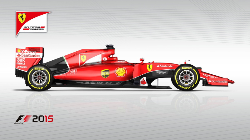 professional sport, mode of transportation, profile view, racecar, driving, motor vehicle, communication, warning sign, text, F1 2015, motor racing track
