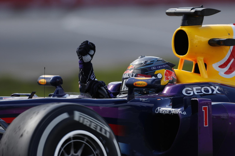 montreal, headwear, car, sport, mode of transportation, rb, bull, one person, outdoors, motor racing track, day, vettel, land vehicle, safety, real people