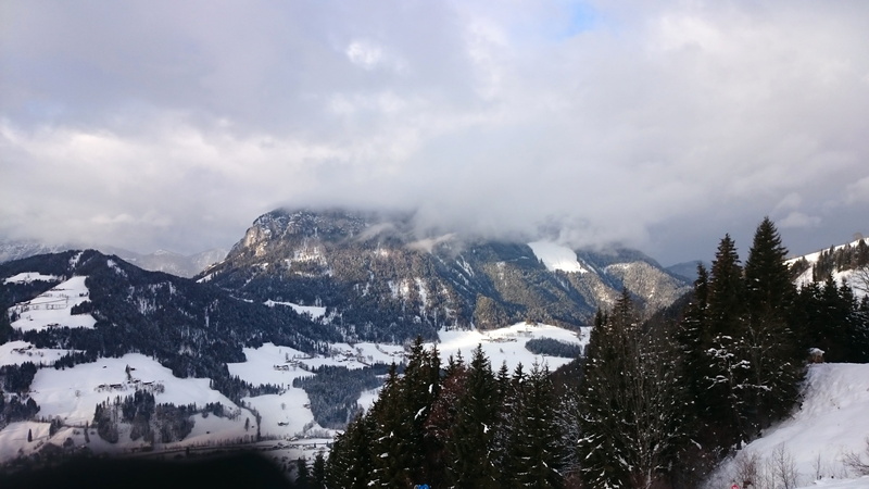 fog, cold temperature, snowcapped mountain, tranquil scene, austria, nature, no people, mountains, cloud, environment, clouds, trees, ski, winter, tranquility