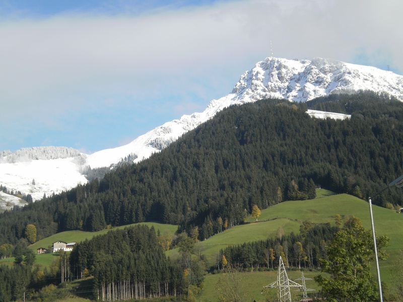 tranquil scene, beauty in nature, tree, mountain, scenics - nature, kitzbüheler horn, plant, mountain peak, snow, day, range, idyllic, tranquility, kitzbühel spring