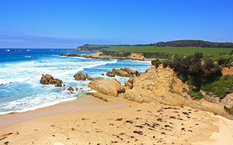 horizon over water, no people, land, nature, rock formation, rock, solid, sand, tranquility, tranquil scene, sea, sky, day, download hd images of nature for pc 1920x1200