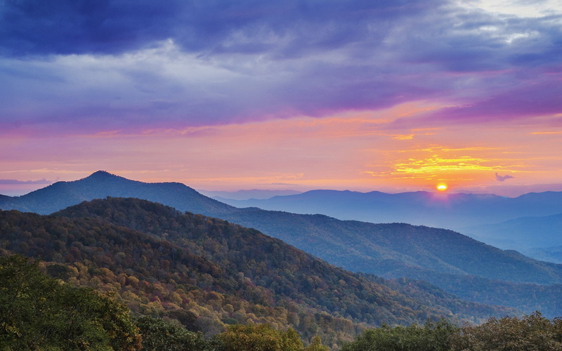 sunset, beauty in nature, no people, outdoors, mountain peak, nature pictures for pc 1920x1200, cloud - sky, sky, tree, plant, environment, mountain range