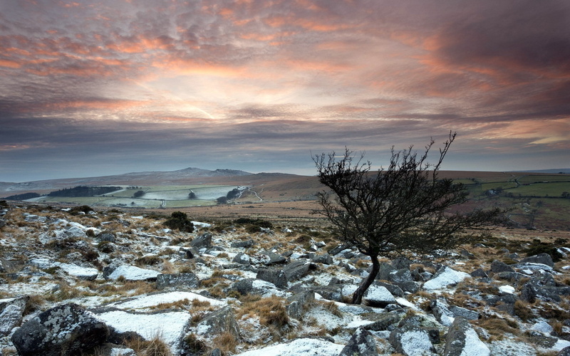 1080P, tranquil scene, rock - object, sky, winter, nature hd picture for pc 1920x1200, land, tranquility, plant, sunset, cloud - sky, cold temperature