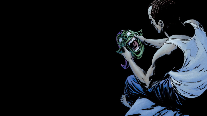 man, black, hd, 1080P, spider, cartoon/comic, hobgoblin, mask