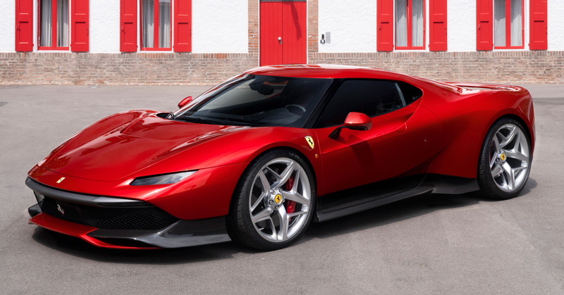 personal land vehicle, 4K, day, sports car, Ferrari SP38, luxury, wealth, transportation, land vehicle, racecar, no people, red, Luxury cars, 5K, speed