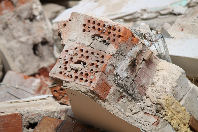 masonry, old, weathered, obsolete, white, destroyed, wall, high angle view, decline, focus on foreground, stone, old building, deterioration, disassembly