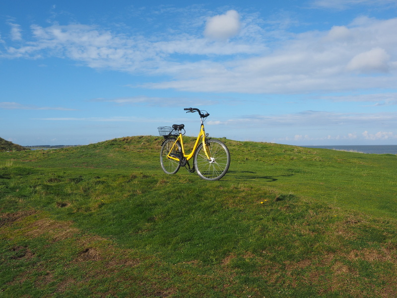 environment, sylt, outdoors, bicycle, bike ride, scenics - nature, stationary, bicycle basket, plant, postrad, post bike, leisure, beauty in nature, tranquility
