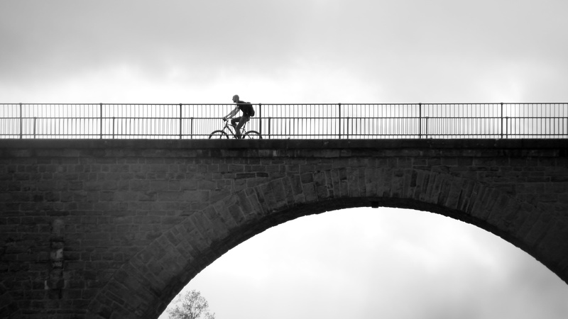 one person, railing, city, cyclists, more, transportation, bridge, men, bridge - man made structure, built structure, outdoors, bicycle, tour, bike ride