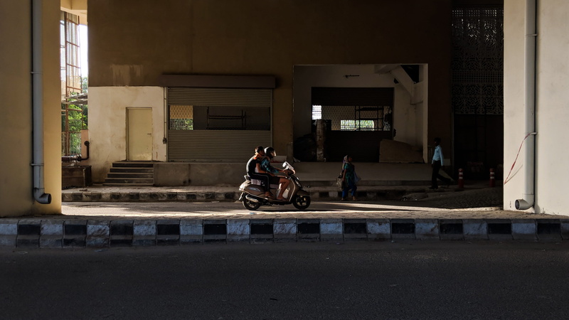mode of transportation, india, machine, road, people, day, architectural column, street view, 2K, built structure, mayur vihar-1, outdoors, building exterior