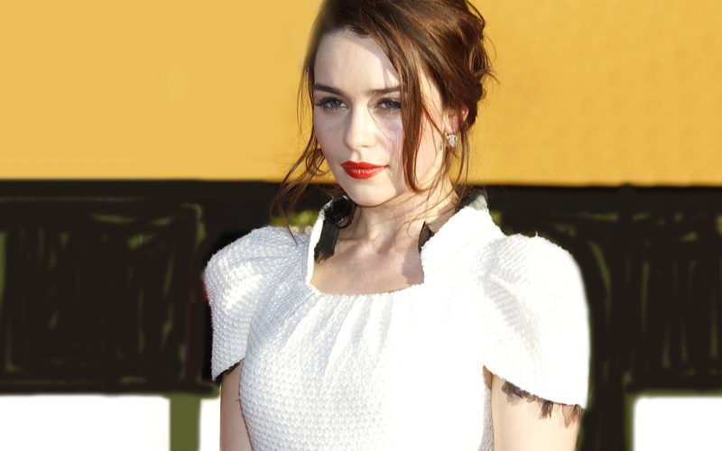 sad, emilia, 2K, clarke, actress, red lips, woman, celebrity, lips