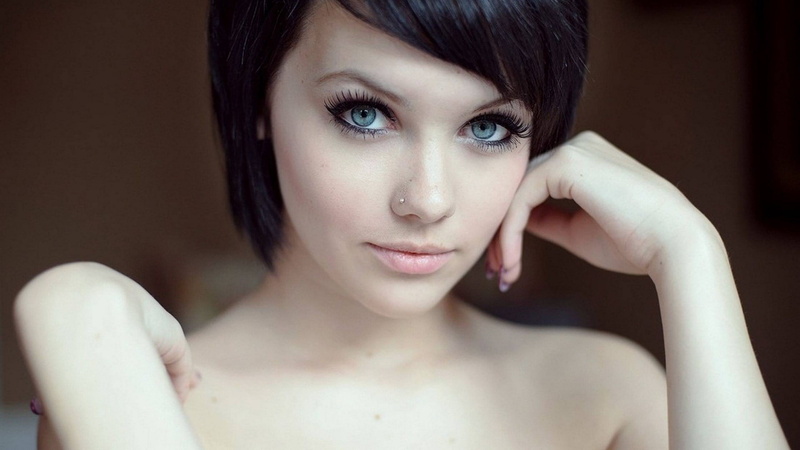 front view, 1080P, looking at camera, portrait, emotion, beautiful woman, young adult, indoors, one person, headshot, beauty, hot girl  hd widescreen 1920x1080