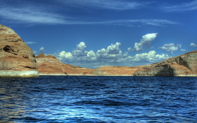 day, water, blue, no people, nature, tranquil scene, 1080P, solid, sky, land, rock, computer  desktop background hd nature pics 1920x1200, scenics - nature