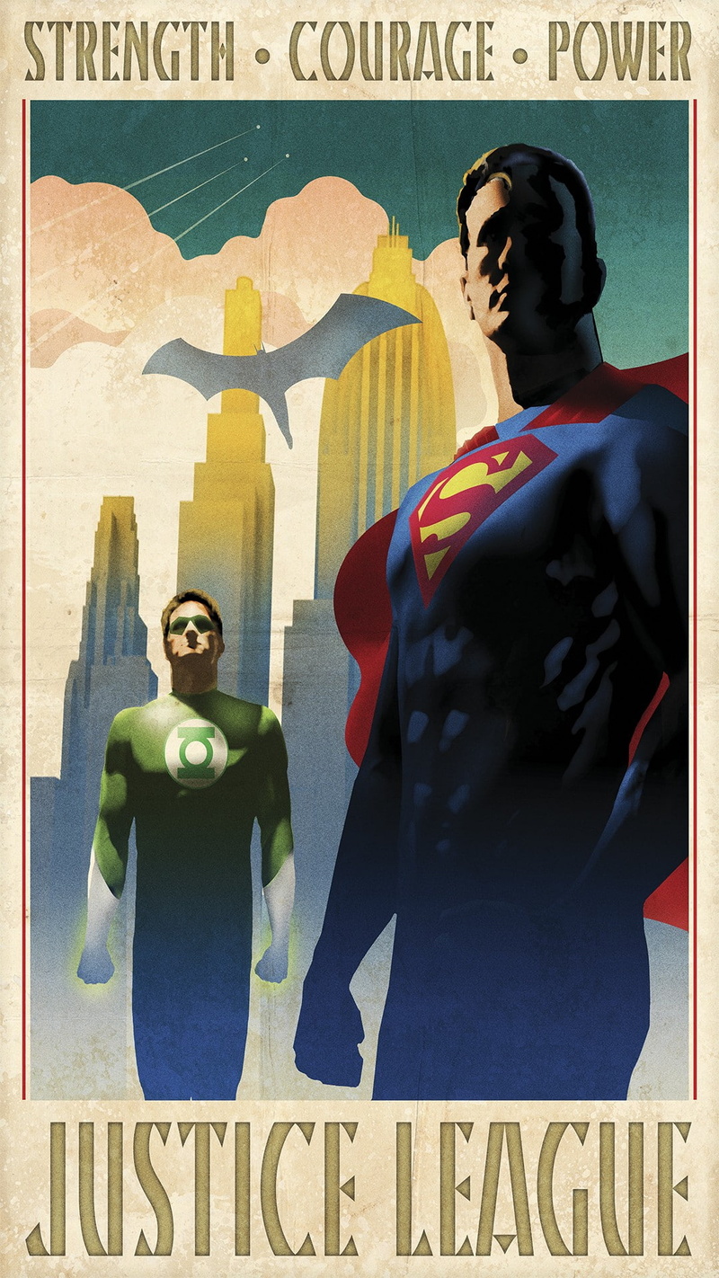 text, Batman logo, two people, Superman, portrait, males, people, mural, Justice League, 1080P, occupation, clothing, communication, vintage, city, front view