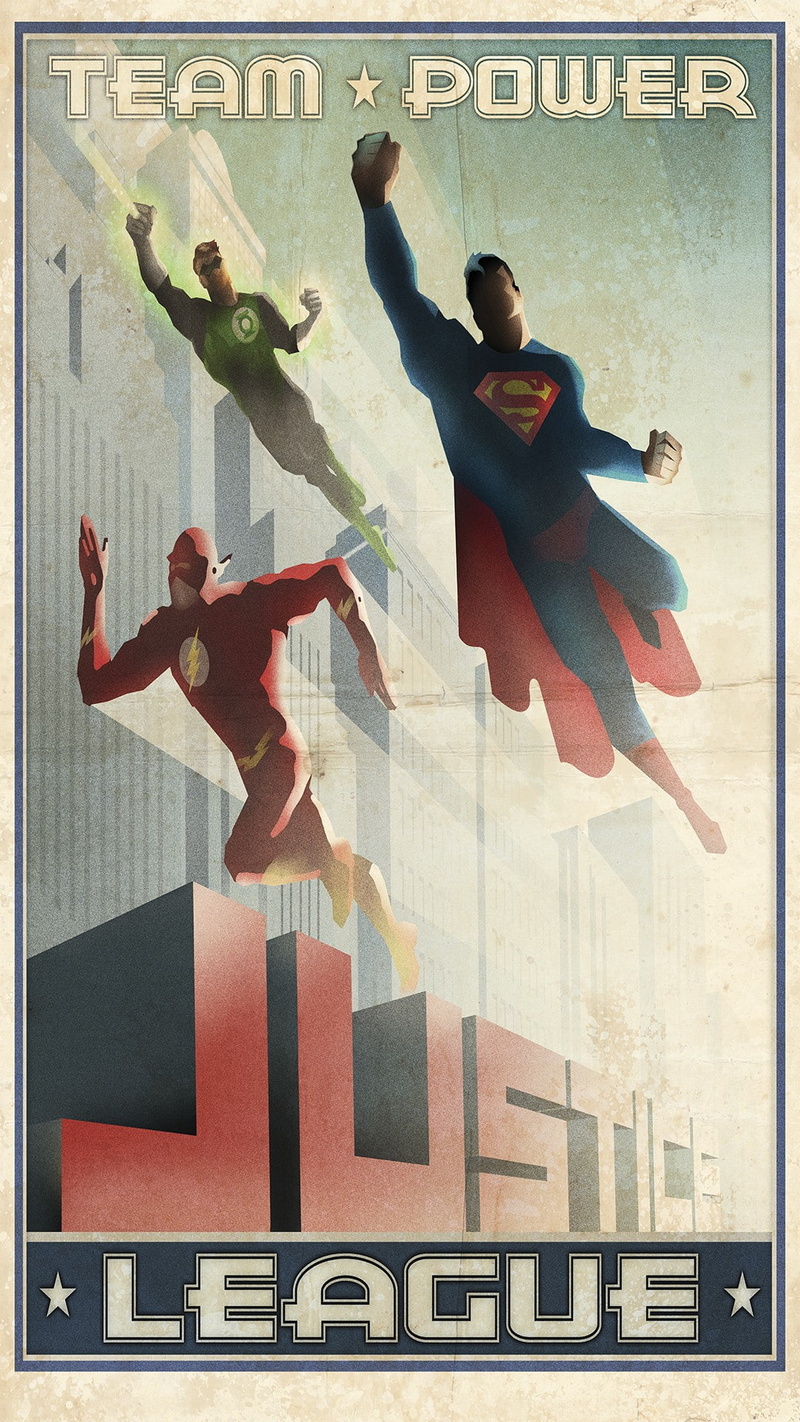 1080P, Justice League, Green Lantern, Superman, Batman logo, Flash, vintage, banner, men