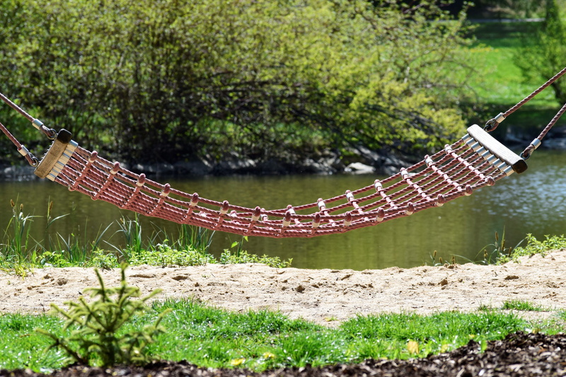 tranquility, health, focus on foreground, water, mindfulness, break, nature, safety, soul, metal, river, hammock, no people, selective focus, 5K, field
