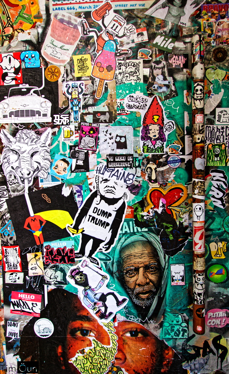 multi colored, mural, representation, no people, choice, stickers, backgrounds, text, day, female likeness, indoors, wall, assorted, western script, abundance
