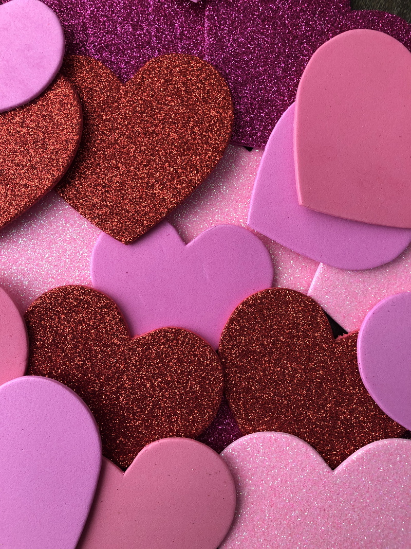 heart, glitter, emotion, temptation, candy heart, craft, dessert, hearts, baked, freshness, heart shape, background, 4K, red, indulgence, multi colored
