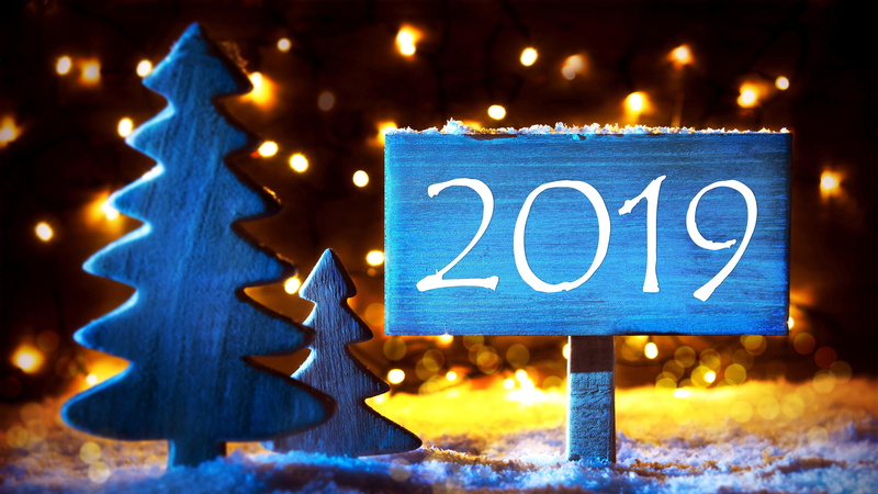 happy new year, 2019, new year, 4K