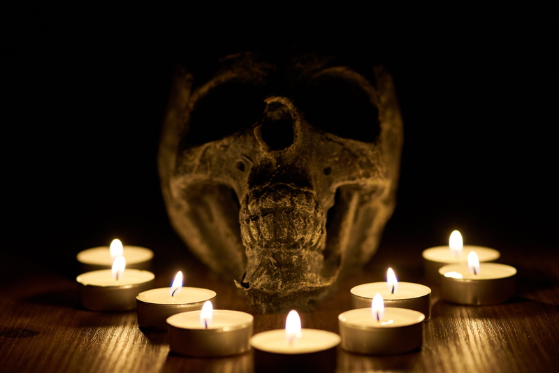 new year, skull, selling, fire - natural phenomenon, no people, halloween, indoors, decoration, candle, 2019, wick, illuminated, 5K, death, burn, dark