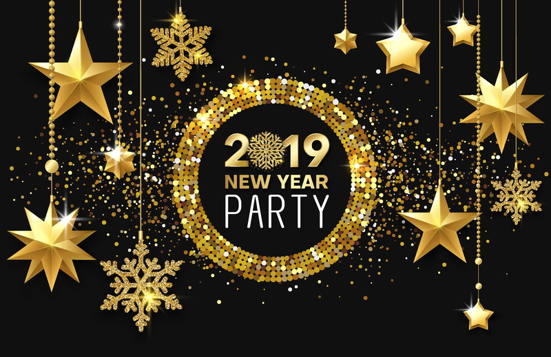 Star, New Year 2019, Snowflake, 1080P, Holiday, Happy New Year