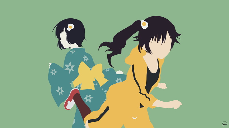 Monogatari Series, Araragi Tsukihi, Araragi Karen, vector, 1080P