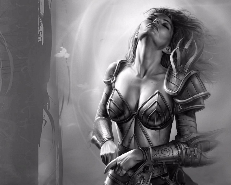 beautiful woman, Neverwinter Nights, 720P, young adult, one person, anime, indoors, women, adult, emotion, Aribeth de Tylmarande, hair, fashion, black