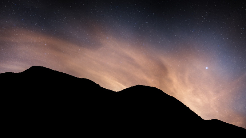 astronomy, stars, mountain range, mountains, long‑exposure, star field, landscape, black, star - space, scenics - nature, mountain, porteaucove, beauty in nature