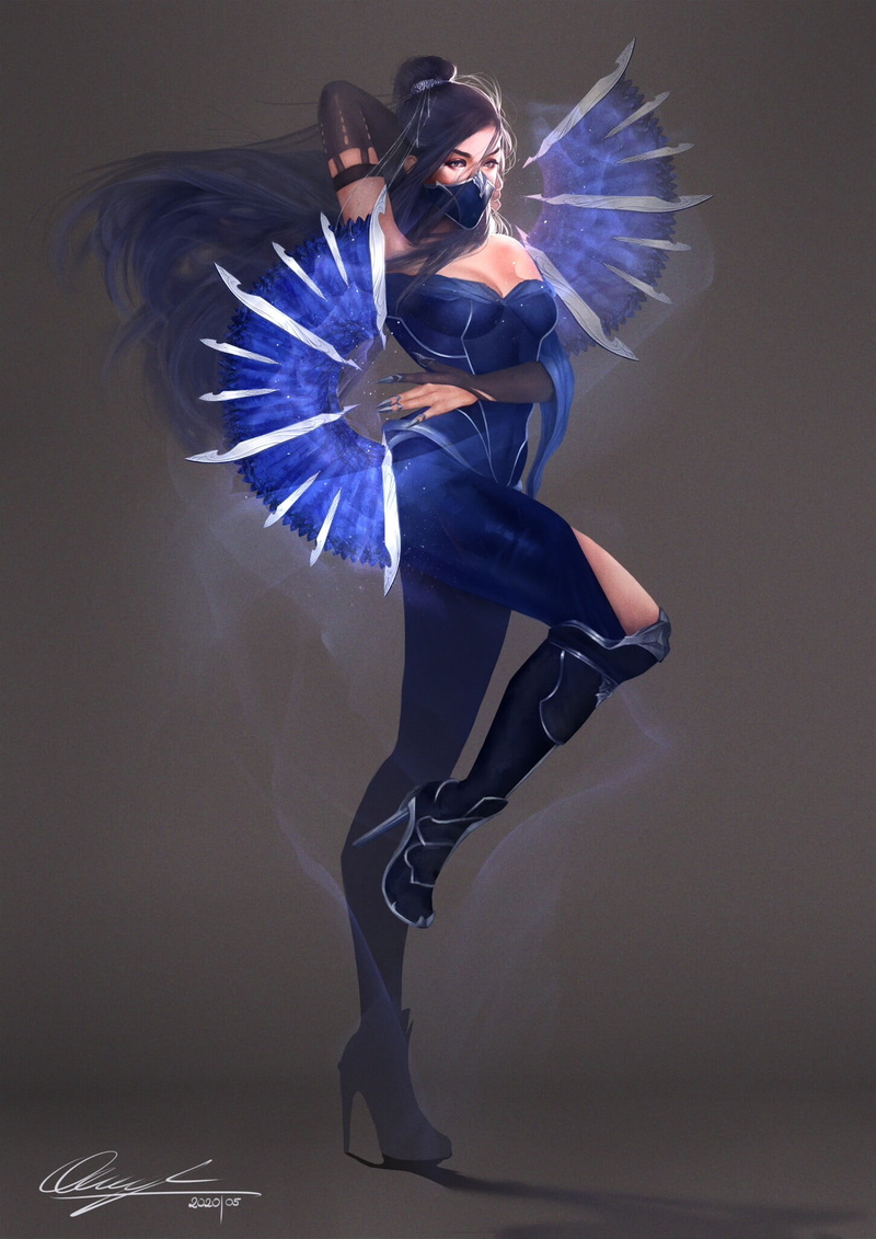 digital art, Mortal Kombat, 1080P, artwork, Mortal Kombat X, video game art, ArtStation, video game characters, Kitana, video game girls, dark hair, simple background