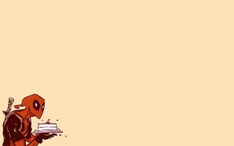 1080P, cartoon/comic, hd, cake, deadpool, minimal